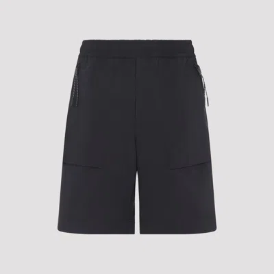 Moncler Drawstring Elasticated Waistband Shorts In Gray