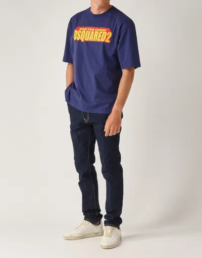 Dsquared2 Cool Guy Logo Patch Jeans In Blue