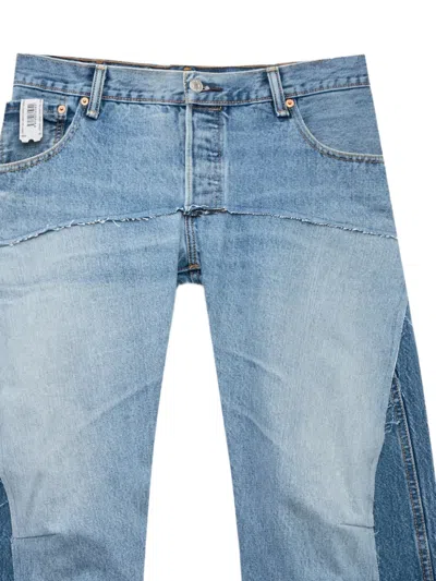 Prototypes Layered Flared Jeans In Blue