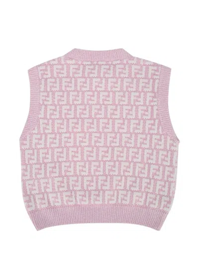 Fendi Allover Pattern Knit Top In Pink