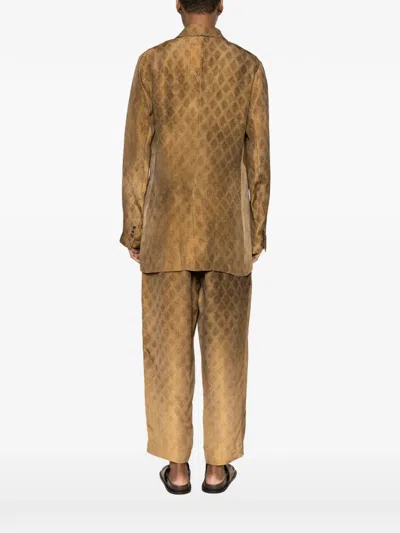 Uma Wang Khloe Wrap Jacket Floral Pattern Pockets In Brown