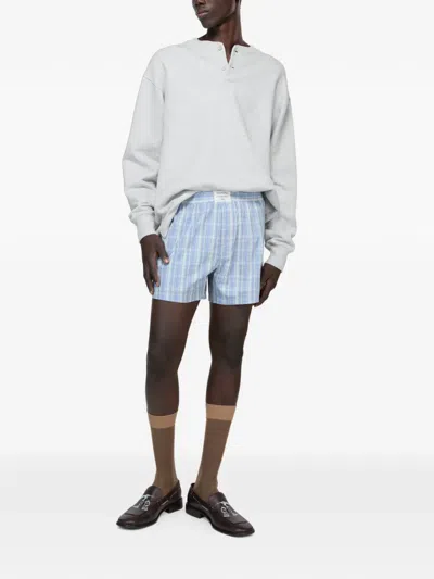 Acne Studios Checked-pattern Shorts In Blue