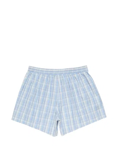 Acne Studios Checked-pattern Shorts In Blue