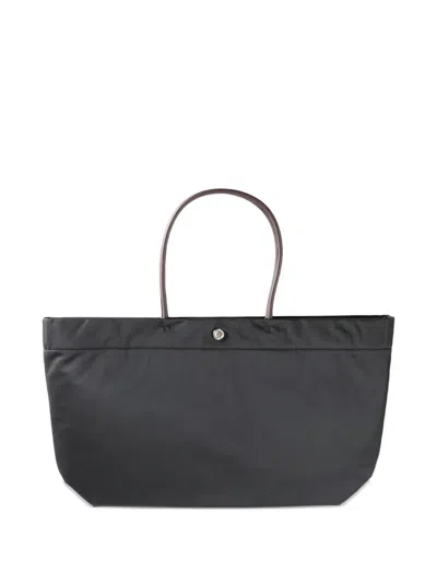 Tory Burch Ella Twisted Black Tote Bag With Logo On The Front In Ecoleather Woman In Black