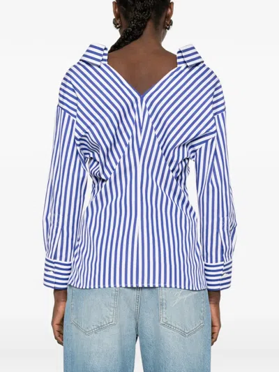 Givenchy Long Sleeve Striped Shirt Buttoned Cuffs Collar In Blue