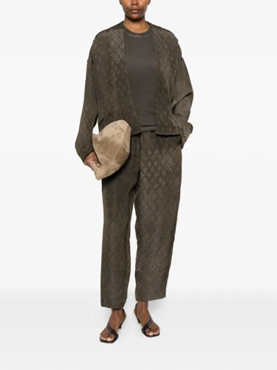 Uma Wang Patterned Trousers In Brown