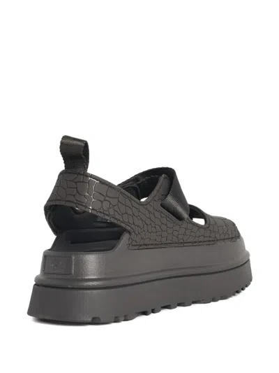 Ugg Embossed Straps Leather Sandals In Multi