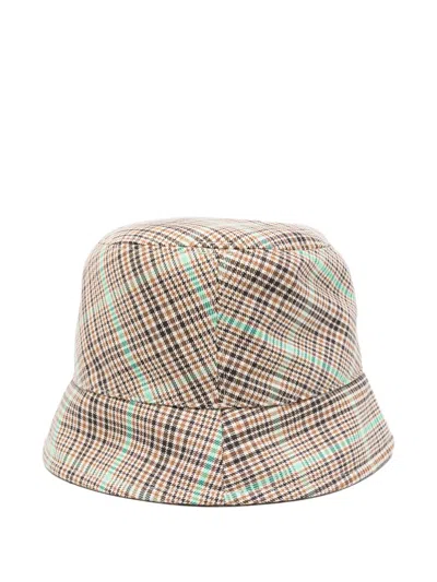 Moncler Plaid Logo Patch Hat In Multi