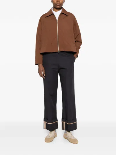 Herno Zip-up Jacket In Brown