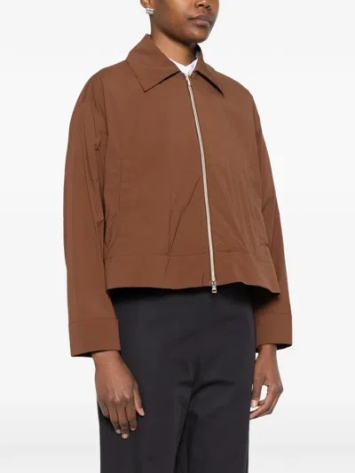 Herno Zip-up Jacket In Brown