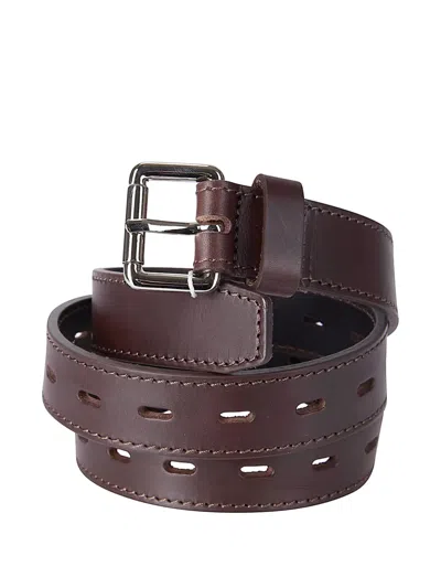 Hed Mayner Perforated Belt In Brown
