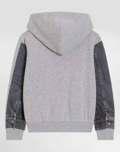 Dolce & Gabbana Hooded Jacket In Gray