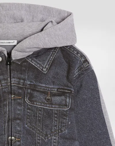 Dolce & Gabbana Hooded Jacket In Gray
