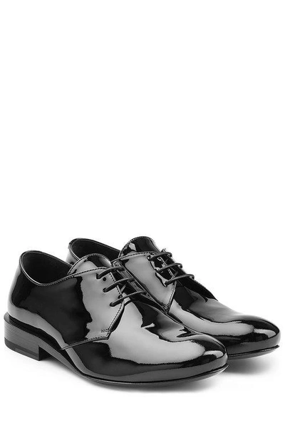 Jil Sander Patent Leather Oxfords In Black. In Nero