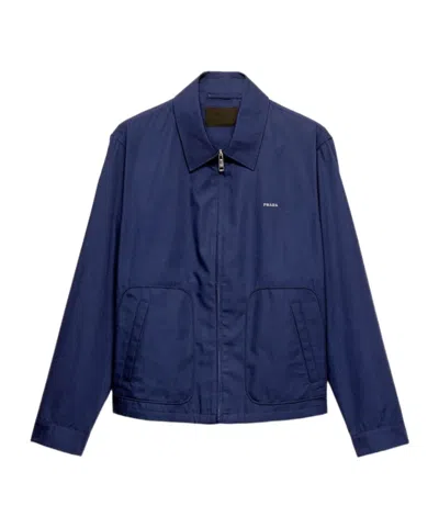 Prada Mens Blue Technical Cotton-blend Blouson Jacket In Blue