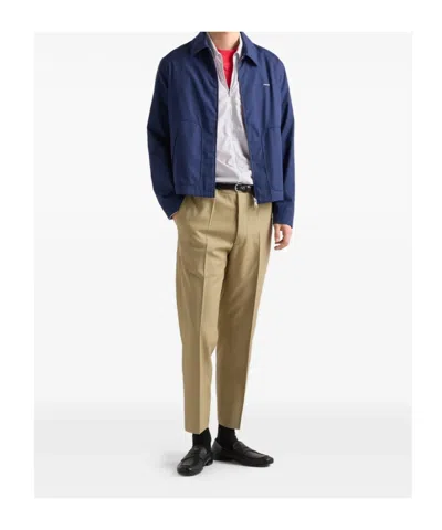 Prada Mens Blue Technical Cotton-blend Blouson Jacket In Blue