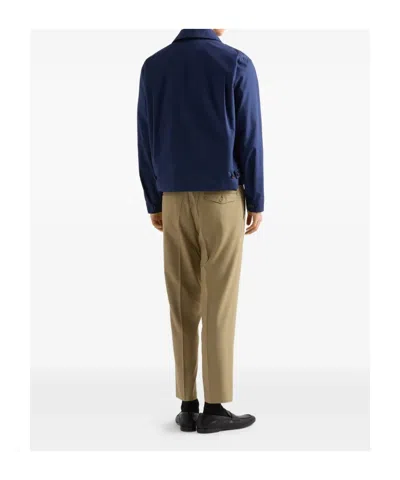 Prada Mens Blue Technical Cotton-blend Blouson Jacket In Blue