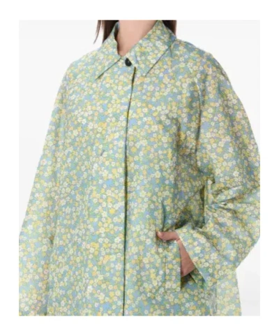 Prada Printed Re-nylon Raincoat In Green