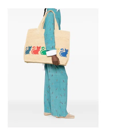 Valentino Garavani  Garavani Raffiachat Large Raffia Shopping Bag Woman Natural Uni In Brown