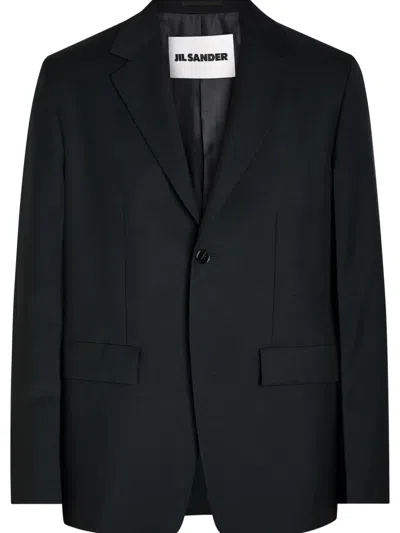Jil Sander Notched Pocket Blazer In Black