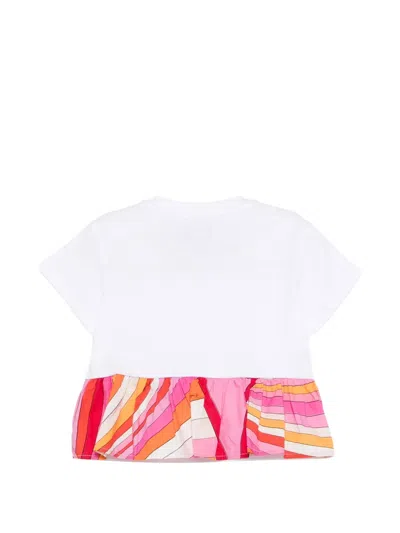 Pucci Junior Ruffled T-shirt In White