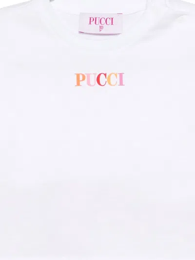 Pucci Junior Ruffled T-shirt In White