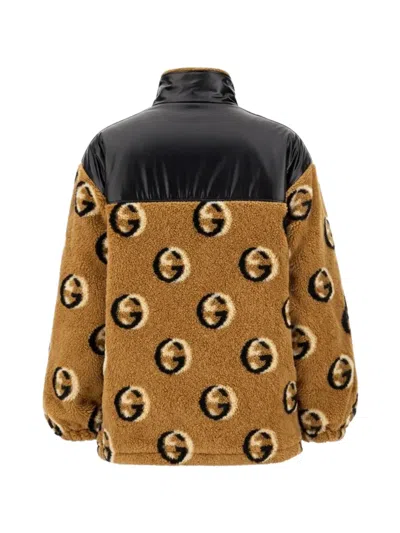 Gucci Oversized Jacket Featuring Contrast Panels In Brown