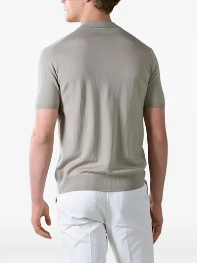 Aurélien Buttonless Ribbed Top In Gray