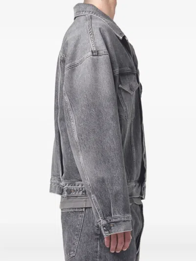 Agolde Stefano Flap-pocket Jacket In Gray