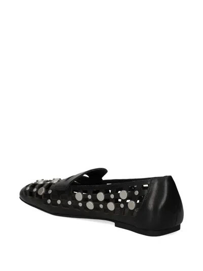 Ash Mini Leather Flat Shoes For Women In Black
