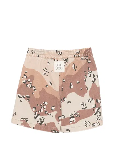 Douuod Camouflage-pattern Shorts In Neutral