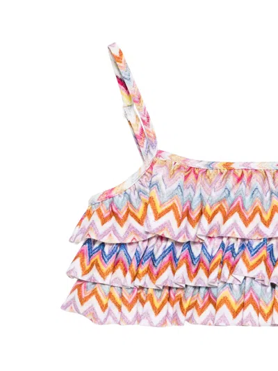 Missoni Ruffled Chevron Bikini In Multi