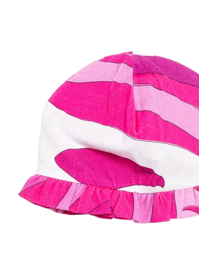 Pucci Junior Ruffled Patterned Babygrow Set In Pink