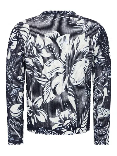 Dsquared2 Flower-pattern Sweater In Black
