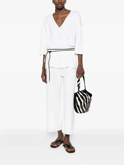 Allude Square Neck Pullover In White