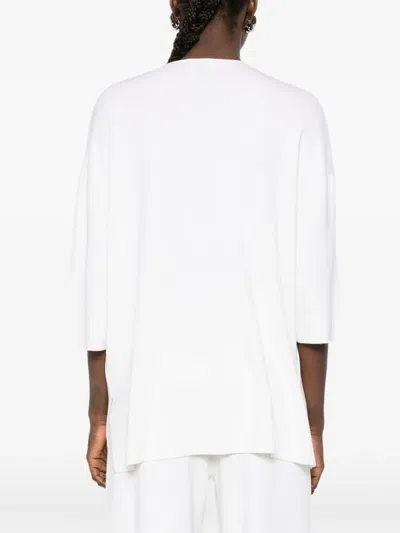 Allude Square Neck Pullover In White