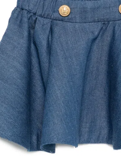 Balmain Buttoned Skirt In Blue