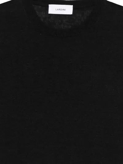 Lardini Crew Neck Knit T Shirt Short Sleeves In Black
