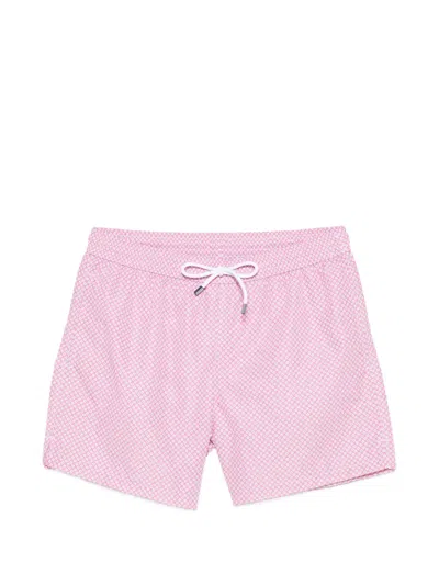 Fedeli Drawstring Beach Shorts In Pink
