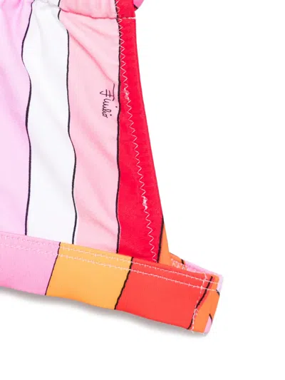 Pucci Junior Striped Cross-strap Bikini In Multi