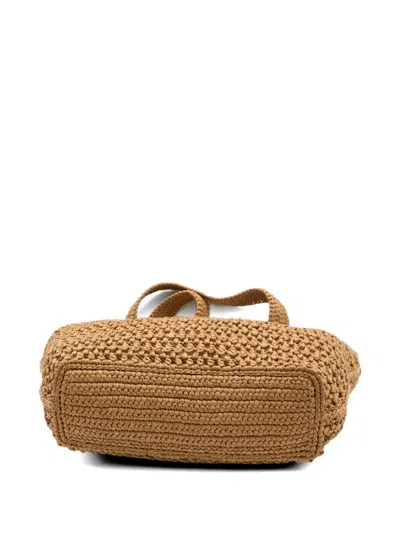 Tod's Raffia And Leather Medium Shopping Bag In Brown