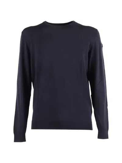 Rrd Round Knit Sweater With Contrasting Hem Detail In Black