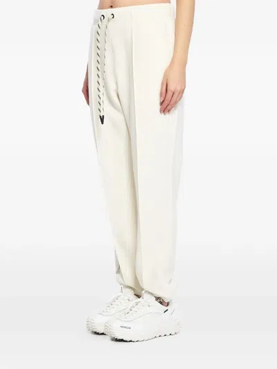 Moncler Stretch Polyester Blend Joggers Drawstring Waist In Animal Print