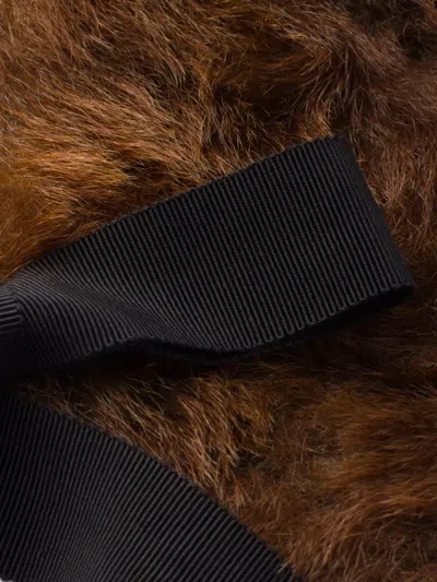 Prada Shearling Collar In Brown