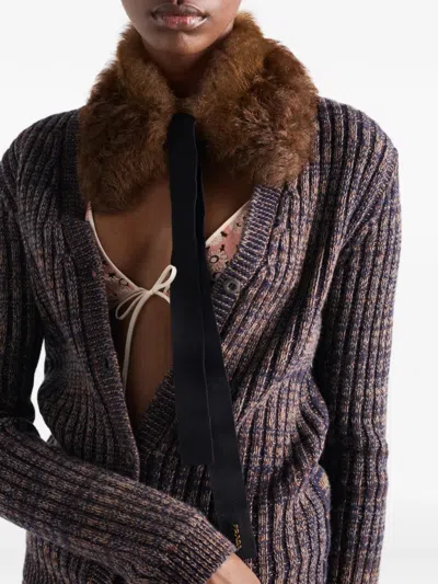 Prada Shearling Collar In Brown
