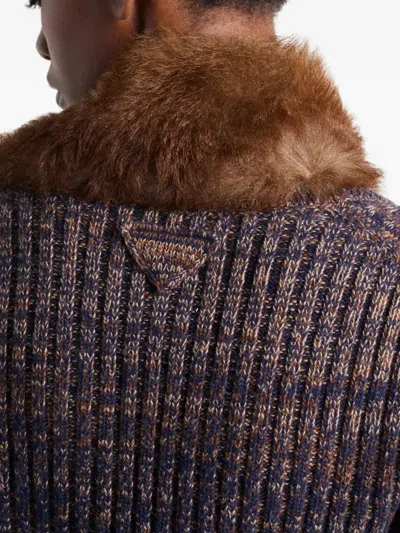 Prada Shearling Collar In Brown