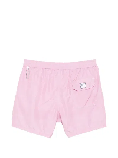 Fedeli Drawstring Beach Shorts In Pink