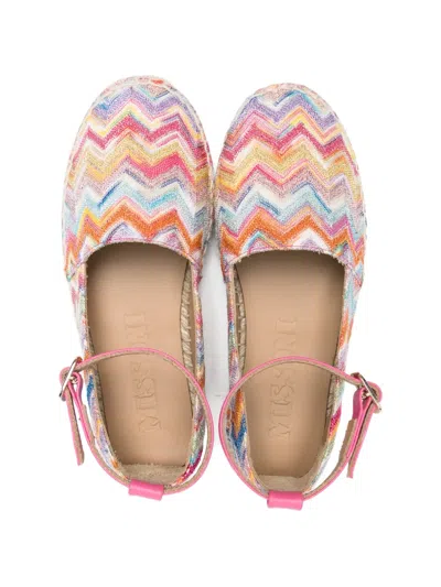 Missoni Zigzag Ankle Strap Ballerinas In Multi