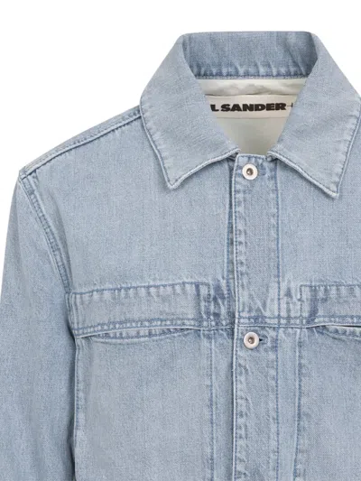 Jil Sander Denim Jacket Long Sleeves Chest Pockets In Blue