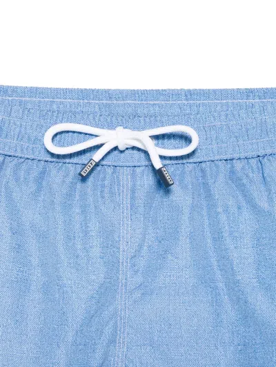 Fedeli Drawstring Beach Shorts In Blue